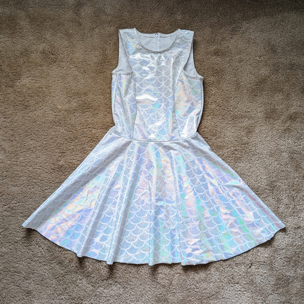 Black Milk Mermaid Ice PVC Mini Skater dress size S